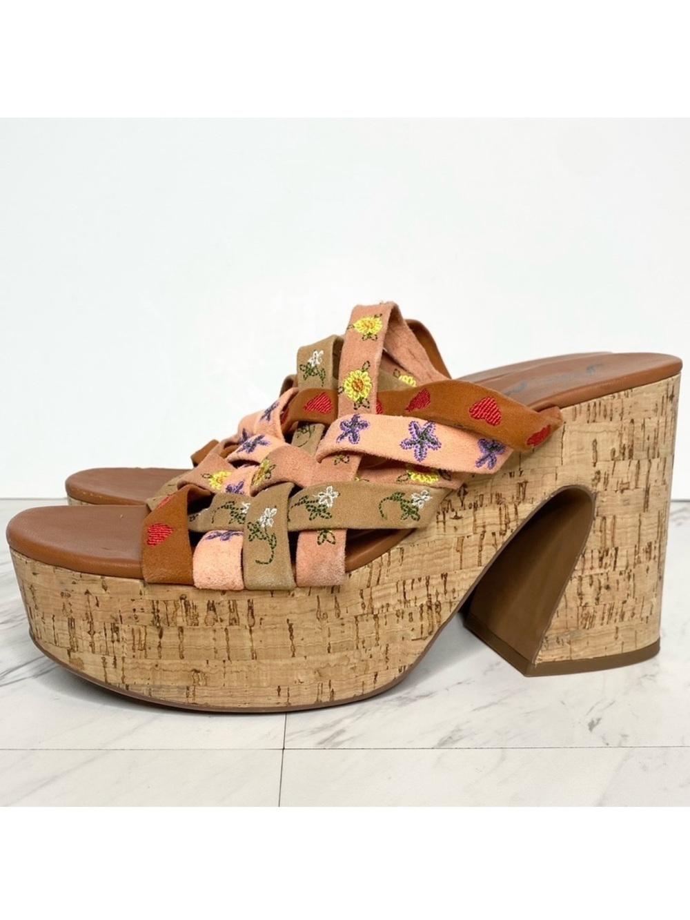 New! Free People Lisbon Cork Platform Mule 41